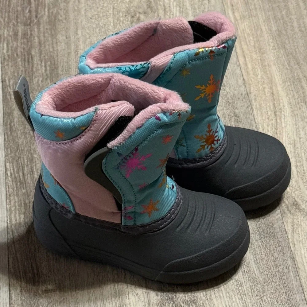 Northside Kids Snowflake Snow Boots Pink Turquoise 3M Thinsulate Size 5 Toddler